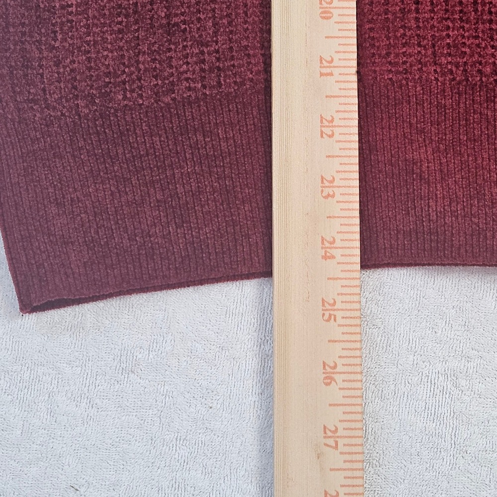 Tommy Bahama Island Soft Burgundy Red Chenille Waffle Knit Hoodie Sweater Large - Picture 4 of 8